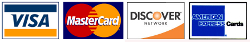 Credit Cards Accepted: Visa, MasterCard, Discover, American Express
